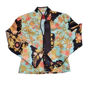 JS Collections Floral Black and Gold Women's Blazer